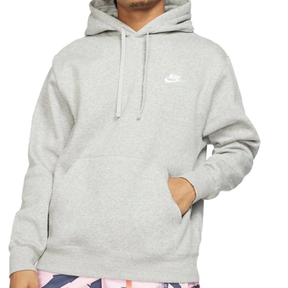 Nike Club Fleece Pullover Hoodie, Men's Medium, Dark Grey Heather